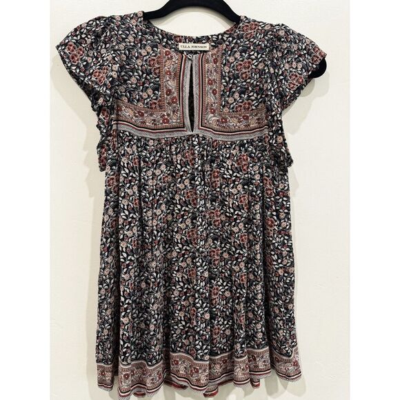 Ulla Johnson Tops - Ulla Johnson Top Silk Blue Floral Flutter Soleil Size 0